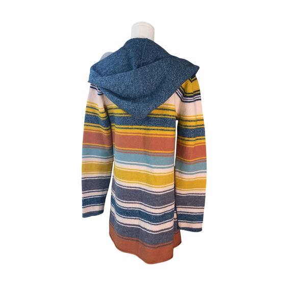 NWT Toad & Co Merino Wool Heartfelt Hoodie Womens Medium Gooseberry Stripe - Picture 5 of 10